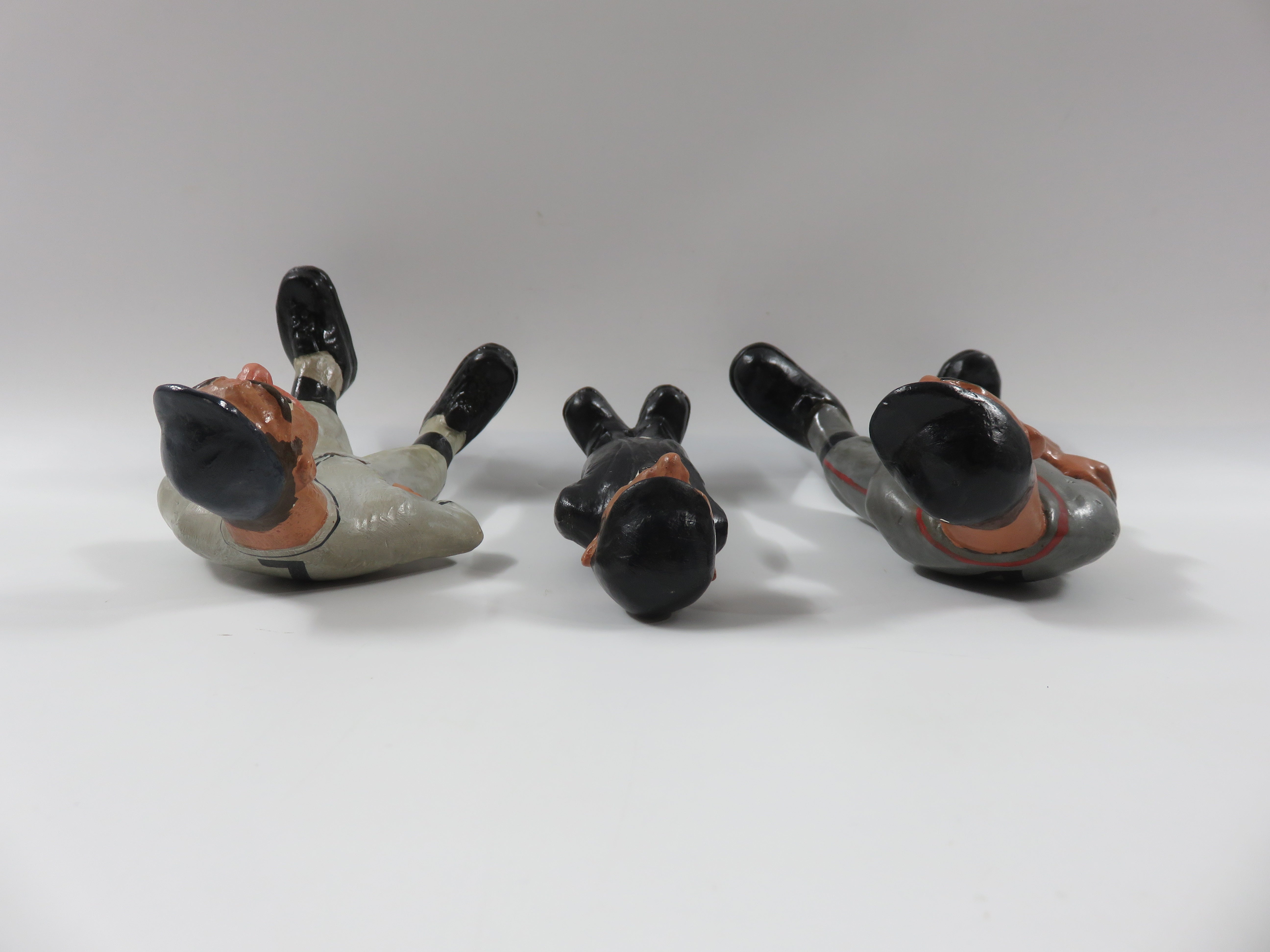 VINTAGE Baseball Figure Trio Set - L. L. Rittgers (c. 1940s) Collectible Sport Chalkware Statuettes